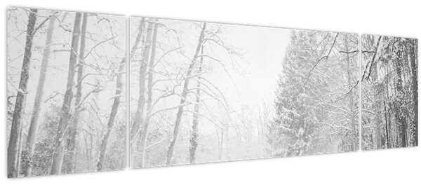 Obraz - Dřevěné molo v zimě (170x50 cm)