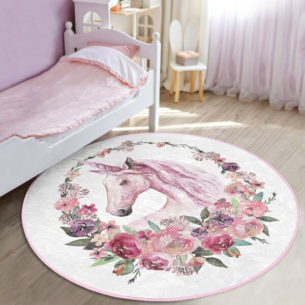 Růžový dětský koberec ø 120 cm Comfort – Mila Home