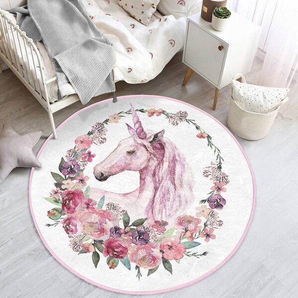 Růžový dětský koberec ø 120 cm Comfort – Mila Home