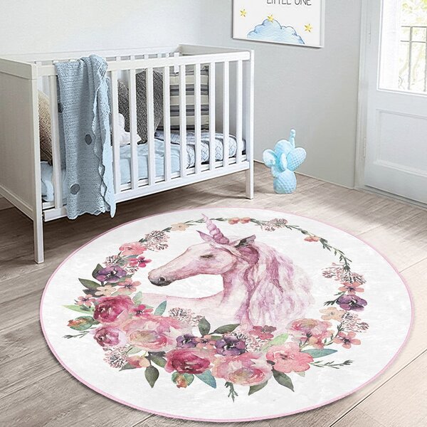 Růžový dětský koberec ø 120 cm Comfort – Mila Home