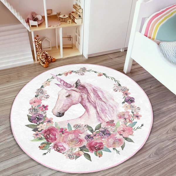 Růžový dětský koberec ø 120 cm Comfort – Mila Home