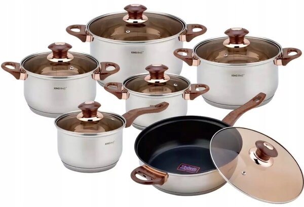 Sada hrnců Kinghoff Jumbo nerezová ocel 12 ks