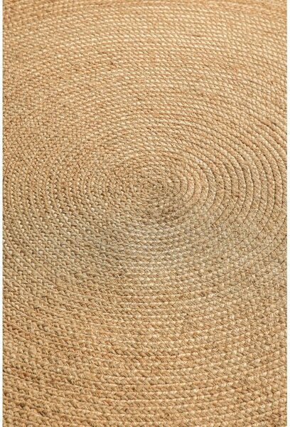 Oboustranný jutový kulatý koberec v přírodní barvě ø 140 cm Braided – Hanse Home