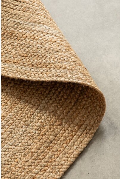 Oboustranný jutový kulatý koberec v přírodní barvě ø 140 cm Braided – Hanse Home