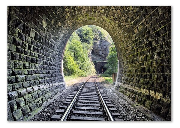 Moderní skleněný obraz z fotografie Železniční tunel osh-89174539