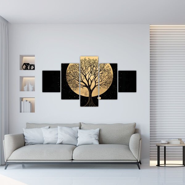 Obraz - Strom ve zlatém úplňku I. (125x70 cm)