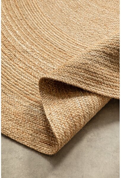 Oboustranný jutový kulatý koberec v přírodní barvě ø 140 cm Braided – Hanse Home