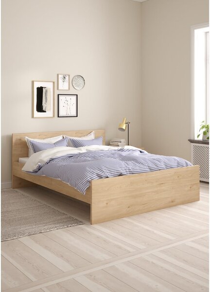 Dvoulůžková postel v dekoru dubu v přírodní barvě 160x200 cm Naia – Tvilum