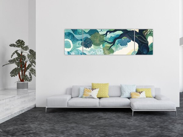 Obraz - Zelená koruna stromu života (170x50 cm)