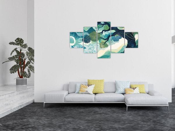 Obraz - Zelená koruna stromu života (125x70 cm)