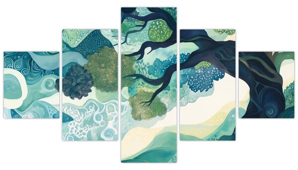 Obraz - Zelená koruna stromu života (125x70 cm)