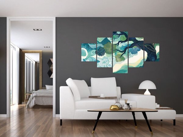 Obraz - Zelená koruna stromu života (125x70 cm)