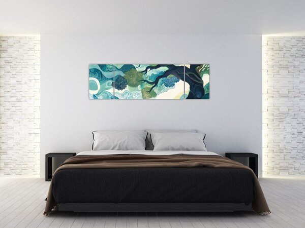 Obraz - Zelená koruna stromu života (170x50 cm)