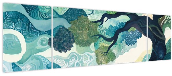 Obraz - Zelená koruna stromu života (170x50 cm)