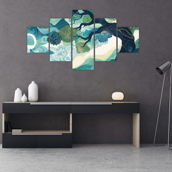 Obraz - Zelená koruna stromu života (125x70 cm)
