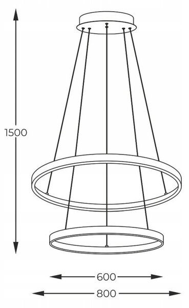 ZÁVĚSNÁ LAMPA 60W LED 3000-4000-6000K ZUMA LINE BRENO 2023200-GD ZLATÁ