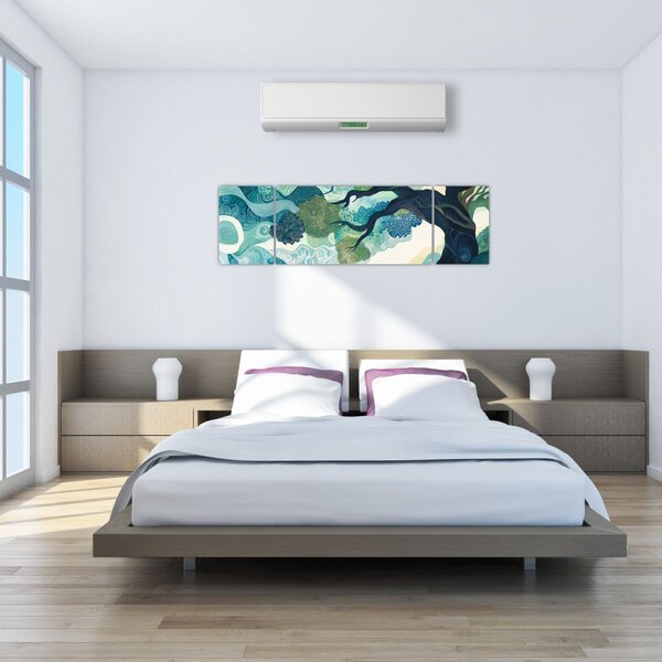 Obraz - Zelená koruna stromu života (170x50 cm)