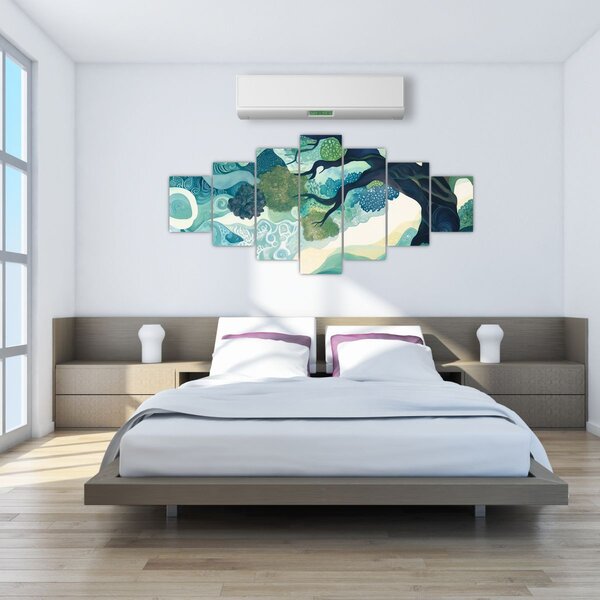 Obraz - Zelená koruna stromu života (210x100 cm)