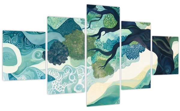 Obraz - Zelená koruna stromu života (125x70 cm)