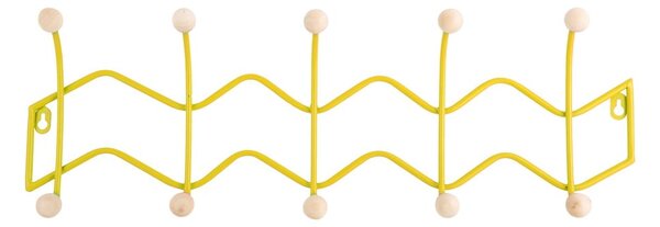Žlutý kovový nástěnný věšák 61 cm Zig Zag – PT LIVING