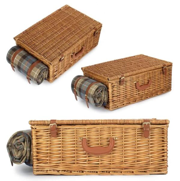 Willow Direct Piknikový koš COUNTRY DELUXE proutěný pro 4 osoby s dekou