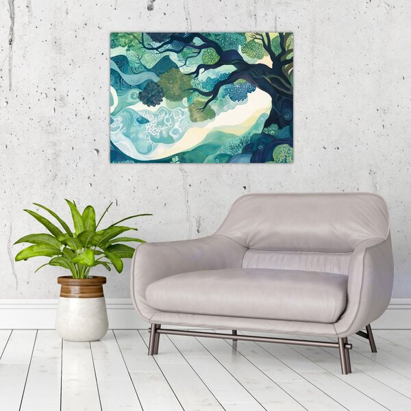 Obraz - Zelená koruna stromu života (70x50 cm)