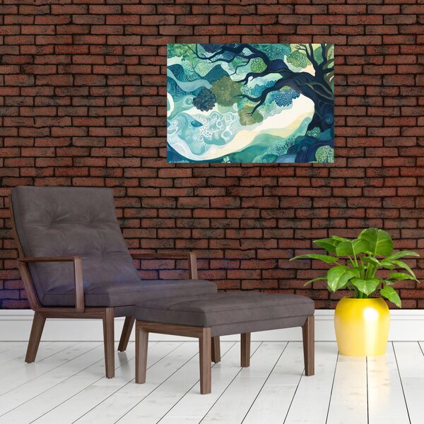 Obraz - Zelená koruna stromu života (70x50 cm)