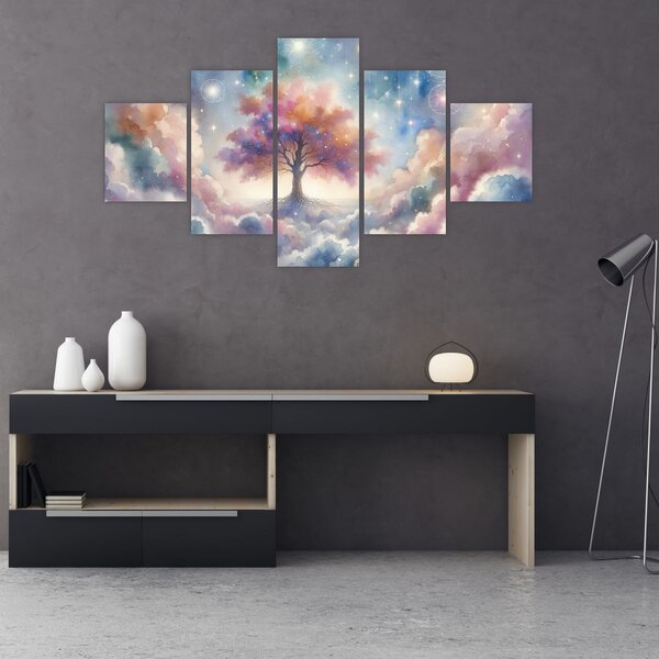 Obraz - Strom života v oblacích (125x70 cm)