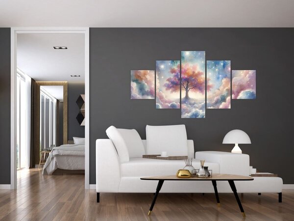 Obraz - Strom života v oblacích (125x70 cm)