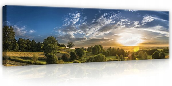 Obraz do obýváku KRAJINA ZÁPAD SLUNCE XXL 145x45 cm