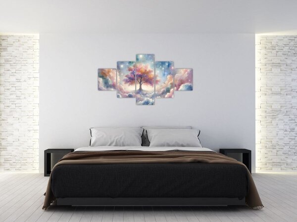 Obraz - Strom života v oblacích (125x70 cm)