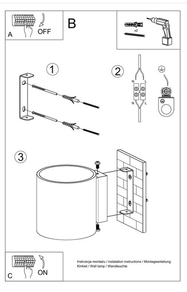 Bílé nástěnné svítidlo ø 10 cm Gino – Sollux