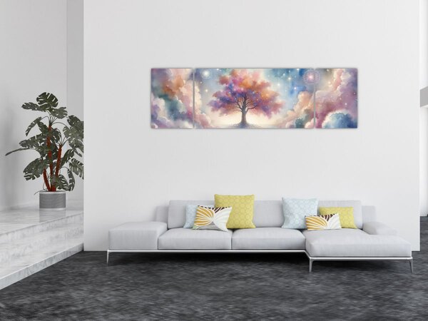 Obraz - Strom života v oblacích (170x50 cm)