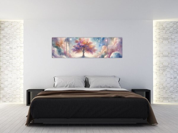 Obraz - Strom života v oblacích (170x50 cm)