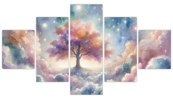 Obraz - Strom života v oblacích (125x70 cm)