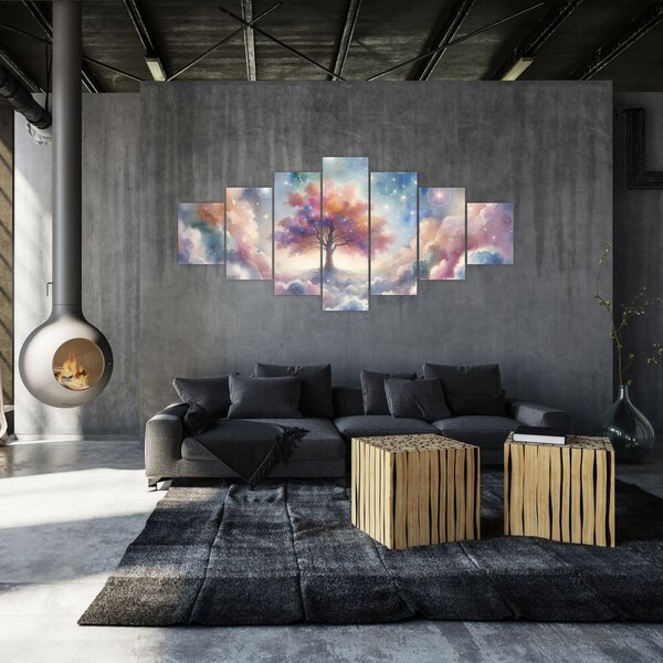 Obraz - Strom života v oblacích (210x100 cm)