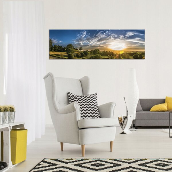 Obraz do obýváku KRAJINA ZÁPAD SLUNCE XXL 145x45 cm