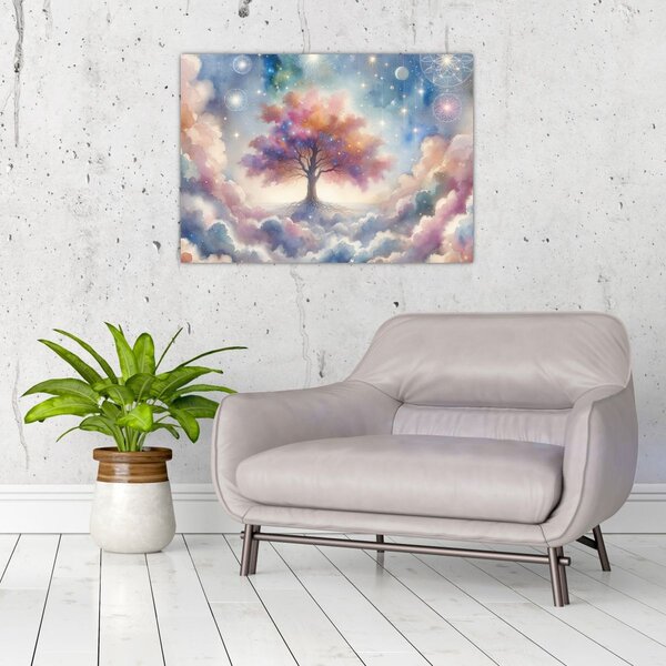 Obraz - Strom života v oblacích (70x50 cm)