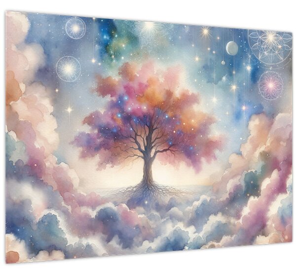 Obraz - Strom života v oblacích (70x50 cm)