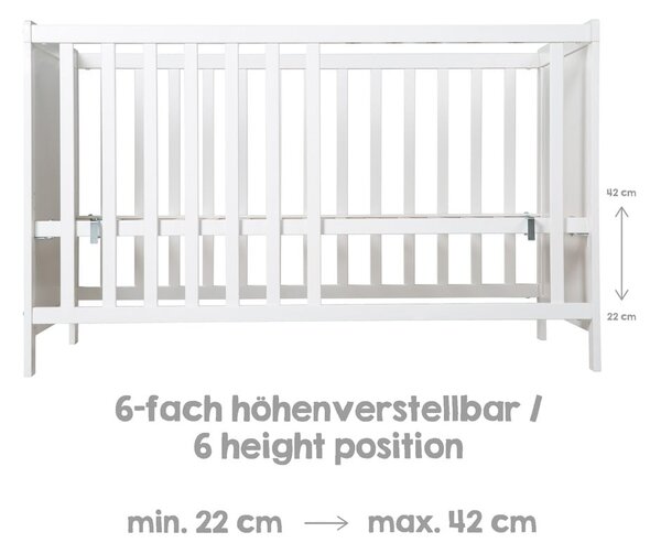 Bílá přístavná postýlka 60x120 cm Hamburg – Roba