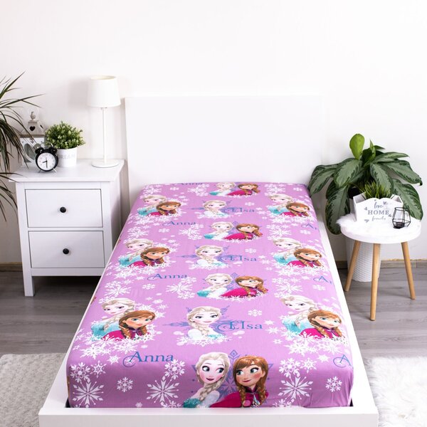 Jerry Fabrics Bavlněné napínací prostěradlo 90x200 + 25 cm - Frozen "Duo sisters 02"