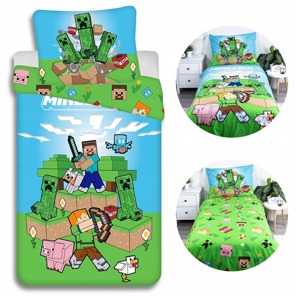 Sada povlečení Minecraft 200 x 140 cm zelená