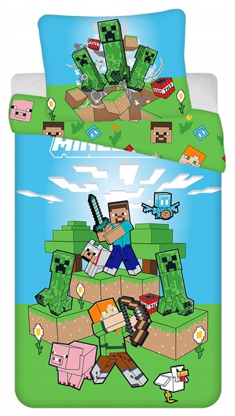 Sada povlečení Minecraft 200 x 140 cm zelená
