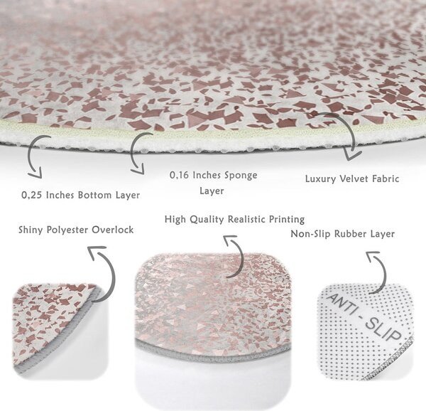 Pratelný kulatý koberec v šedo-měděné barvě vhodný pro robotické vysavače ø 80 cm Comfort – Mila Home