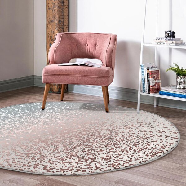 Pratelný kulatý koberec v šedo-měděné barvě vhodný pro robotické vysavače ø 80 cm Comfort – Mila Home
