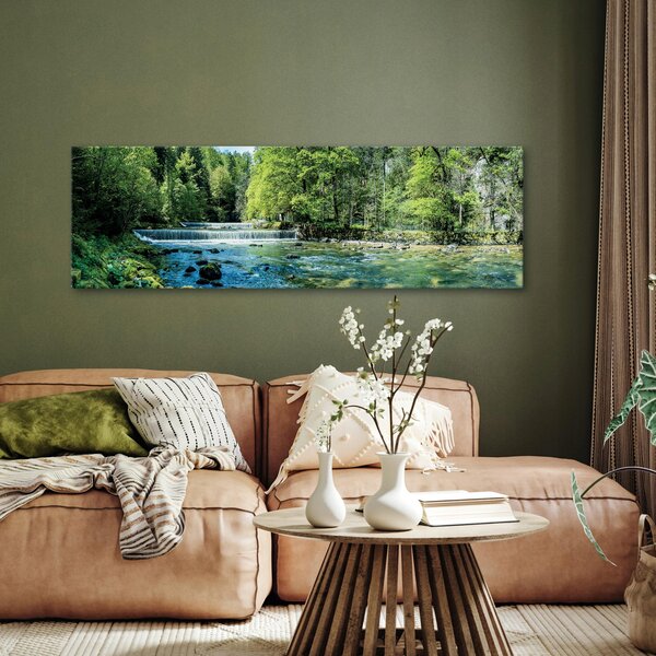 OBRAZ VODOPÁD JEZERO PŘÍRODA VÝHLED OBÝVACÍ POKOJ LOŽNICE VELKÝ NA PLÁTNĚ 145x45