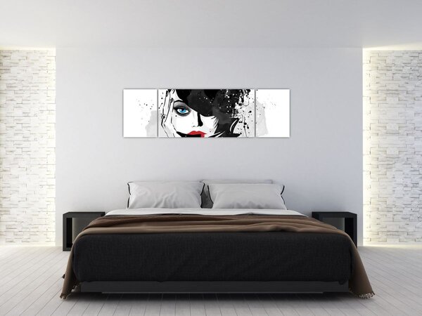 Obraz - Tajemná žena (170x50 cm)