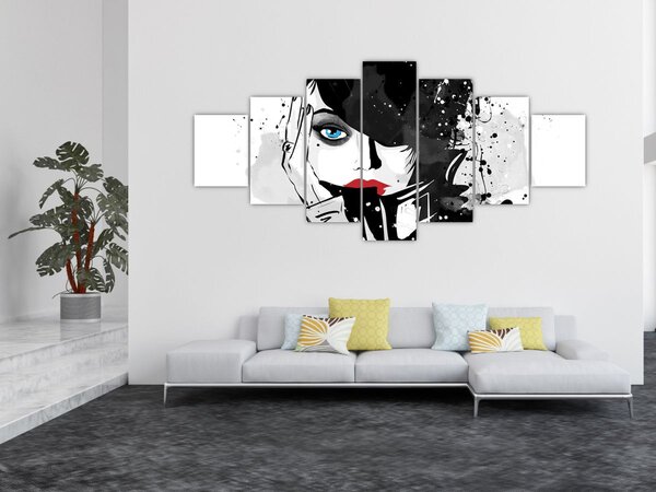 Obraz - Tajemná žena (210x100 cm)