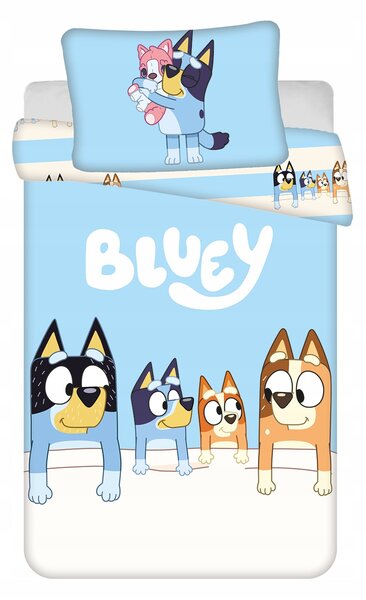 Dětské ložní prádlo Bluey Family, sada do dětského pokoje 100×135cm, 40×60 cm
