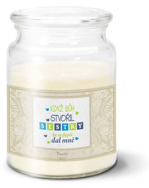 Sablio Svíčka Když Bůh stvořil sestry - 500 g